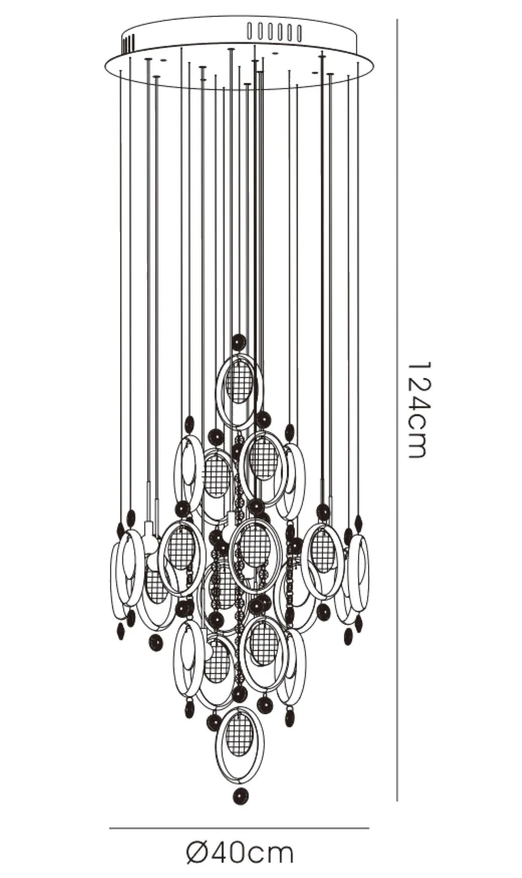 IL31353  Solana Crystal Pendant 9 Light